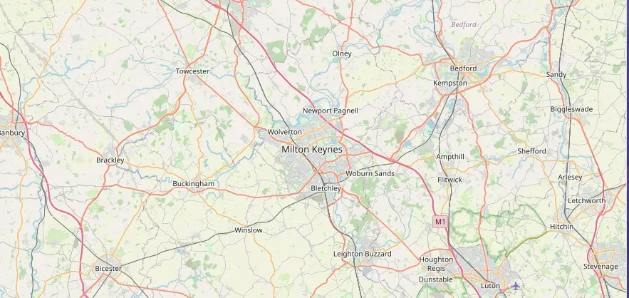 Map of the Milton Keynes area we cover